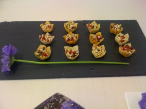 selection of canapés for corporate receptions